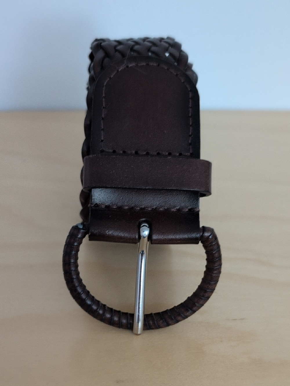 2/$50💜Brown Braided Genuine Leather Belt, S/M